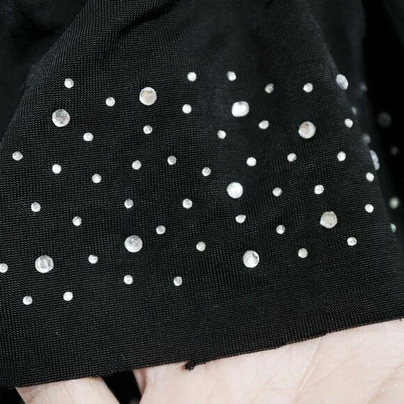 Black Rhinestone Ruffle Tank Top ♠️ - Picture 4 of 5